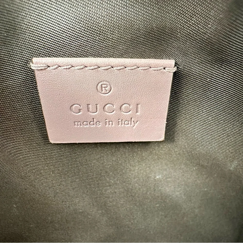 Gucci GG Pink Stamped leather GM, Large size cosmetic pouch or crossbody CUTE! - Picture 13 of 16